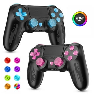 Wireless Controller for PS4 with 2 Thumb Grips, 3.5mm Audio and Turbo  Function, Purple Galaxy Custom Design V2 Gamepad Joystick for PS4,  Compatible