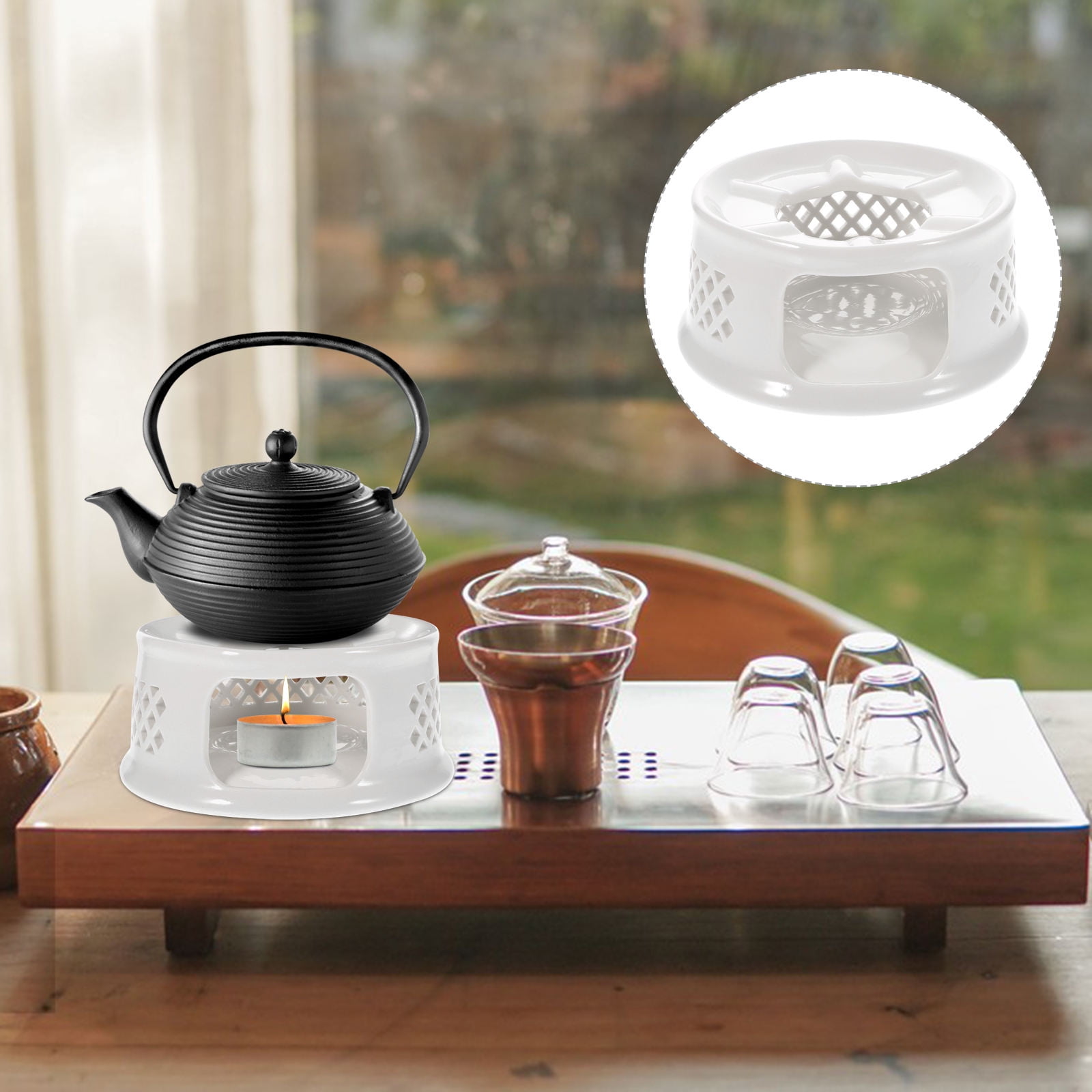 ACBSUSU Teapot Candle Warmer – Stainless Steel Tea Light Heater Base For Pots & Warmers - View #2