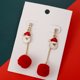 thumbnail image 5 of par de aretes colgantes navideños para mujer, lindos hechos a mano, 5 of 5