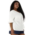 thumbnail image 4 of BluCon Volantes Cuello En V Mangas Fruncidas TalGrande PaMujer Blanco XXL, 4 of 6