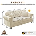 thumbnail image 2 of AENKYO 63" Chesterfield Velvet Loveseat, Mid-Century Modern 2-Seat Sofa with Nailhead Trim and Tufted Back, Beige, 2 of 8
