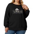 thumbnail image 2 of Women's Plus Size Christmas 2026 New Year Printed Sweatshirt, Long Sleeve Casual Pullover Top, HAPPY NEW YEAR Graphic Fashion Hoodie,Black,3XL, 2 of 5