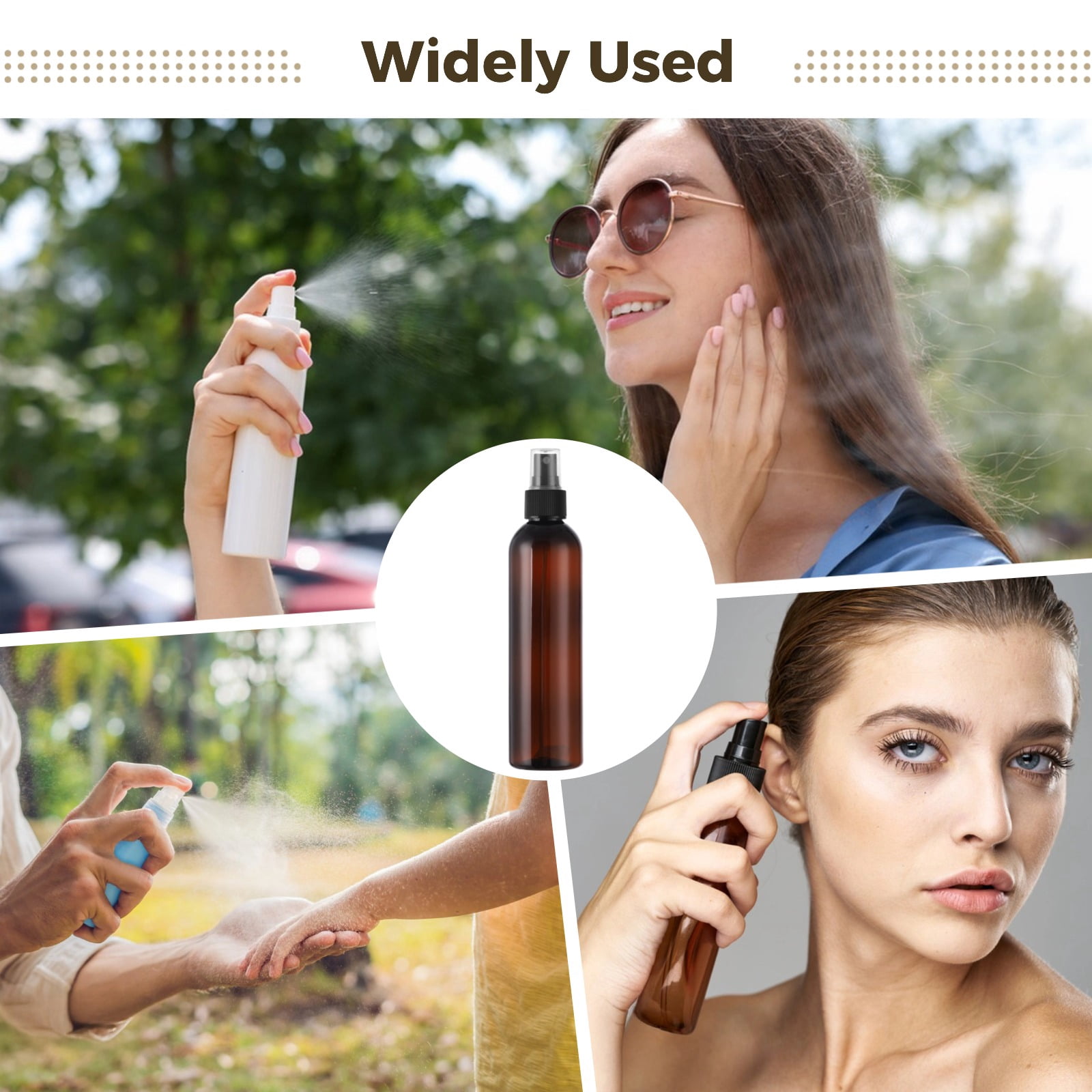 32PCS Spray Bottles, Amber Fine Mist Cleaning Bottles, Empty Refillable Atomizer Containers, Portable Leak-proof Travel Dispenser Bottles for Essential Oils, Perfume, Cleaning Products