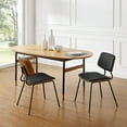 thumbnail image 2 of Black Faux Leather Modern Bentwood Dining Side Chair with Metal Legs in Dining Room, 2 of 10