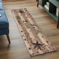 thumbnail image 4 of Retro Country Stars Washable Area Rug 2 x 6 ft Faith Love Home Berries Farmhouse Brown Striped, Soft Non Slip Rugs Stain Repellent Indoor Felt Carpet for Living Dining Room Bedroom Home Office, 4 of 9