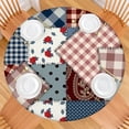 thumbnail image 2 of Pioneer Flower Floral Print Pattern Round Fitted Tablecloth with Elastic Edge,Dining Table Cover Waterproof,Outdoor Round Tablecloth for Camping,Dining,Indoor and Outdoor, 2 of 7