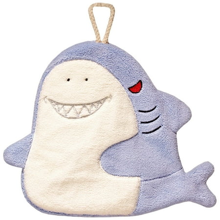 

Animal Hand Towel | Shark Shape Coral Velvet Hanging Towel Rag | Soft Absorbent Hand Towel for Kitchen Bathroom and Bedroom