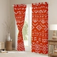 thumbnail image 3 of Erosebridal Bohemian Geometric Window Curtains Western Aztec 52"Wx63"L Blackout Curtains For Bedroom Rustic Farmhouse Curtains & Drapes Exotic Exotic Tribal Window Treatments 2 Panels Orange White, 3 of 6