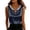 #103-Navy, variant on Craaazy Women's Relaxed Fit V Neck Blouse, Solid Color Sleeveless Satin Tops, Pearl Decorated Comfy Casual Tee for Summer Gifts