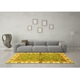 thumbnail image 3 of Ahgly Company Machine Washable Indoor Round Oriental Yellow Traditional Area Rugs, 5' Round, 3 of 4