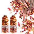 thumbnail image 1 of 3D holográfico brillo otoño uñas arte hoja de arce lentejuelas escamas de arce en forma de hoja rojo amarillo naranja mixto diseño metálico lentejuelas para uñas acrílicas mujeres niñas kit de manicur, 1 of 5
