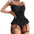 thumbnail image 1 of Gibobby Lencería mujer erótica Lenceria Mujer de una Pieza Erotica Baby Doll Sexy Conjunto de Ropa Interior Sensual para Mujer(Negro, M), 1 of 4
