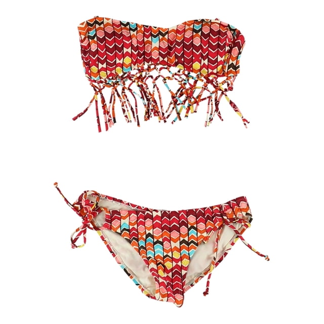 Bandeau Hobie 2 Piezas Lazo Lateral Flecos Chevron Mujer Multicolor Pequeño