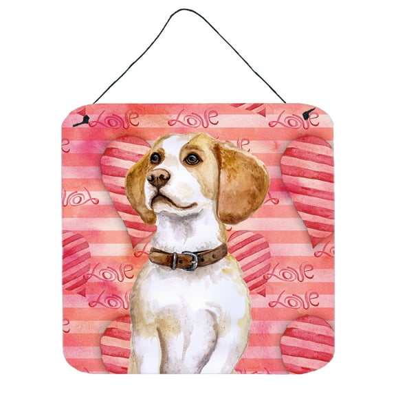 Beagle Love Wall or Door Hanging Prints Red
