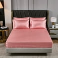 thumbnail image 6 of Black Satin Bed in a Bag 8 Pieces Queen Size Solid Stripe Comforter Set Luxury Silky Bedding Set Soft Lightweight Comforter Set Cooling Bed in a Bag, 6 of 12