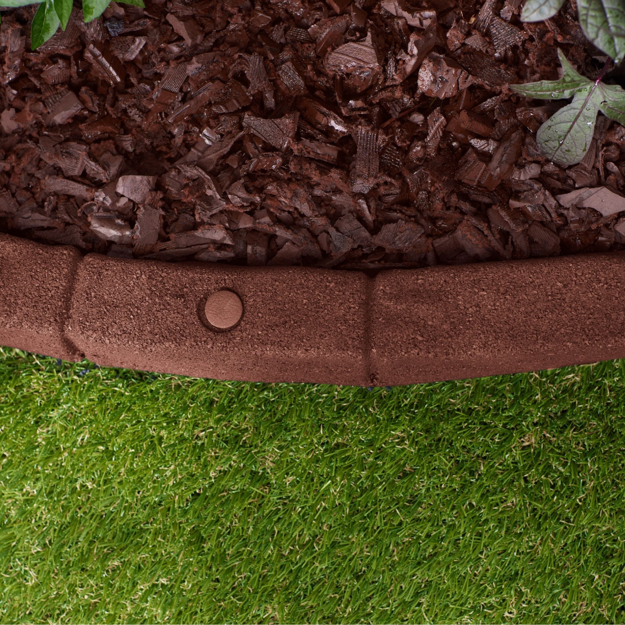GroundSmart SmartLoc Cobblestone Landscape Edging, 4' Red Rubber Garden Edging Border, 36 pack