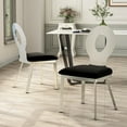 thumbnail image 3 of Furniture of America Lopez Stainless Steel Dining Chair in Silver (Set of 2), 3 of 5