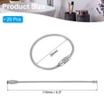 thumbnail image 2 of 4.3 Inch Stainless Steel Wire Keychain Cable Key Ring Loop, Silver, 20 Pack, 2 of 7