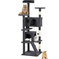 thumbnail image 7 of CL.HPAHKL 62 in Cat Tree Tower, Multi-Level Cat Condo Furniture with Scratch Post & Funny Toys for Kittens Pet House Play, Dark Gray, 7 of 7