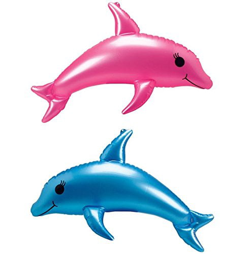 6 BLUE PEARL DOLPHIN 24 INCH INFLATABLE TOY new novelty inflate blowup dolphins 