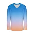 thumbnail image 3 of Womens Oversized Plus Size Tops, Long Sleeve Pullover for Women Fall Fashion Loose Fit Ombre Tie Dye Side Slit V Neck Sweatshirts, 3 of 4