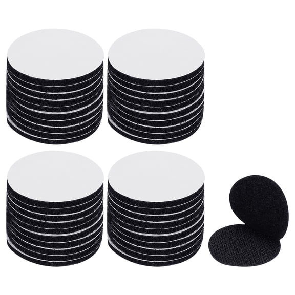 Uxcell 1.6 inch Round Hook and Loop Dot, Double Sided Sticky-Back, Black 40 Pairs