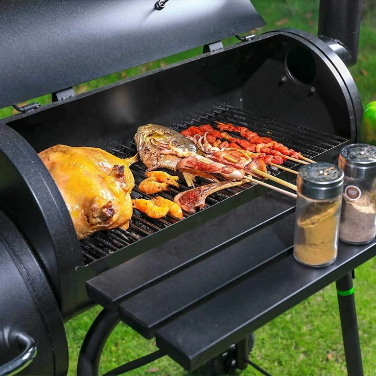 AEDILYS 27 inch Charcoal Barrel Grill with Offset Smoker Walmart