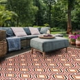 thumbnail image 3 of SAFAVIEH Veranda Jantar Geometric Indoor/Outdoor Area Rug, 8' x 11'2", Cream/Red, 3 of 11