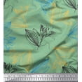 thumbnail image 1 of Soimoi Green Cotton Duck Fabric Leaves & Sketch Floral Print Fabric by Yard 42 Inch Wide, 1 of 1