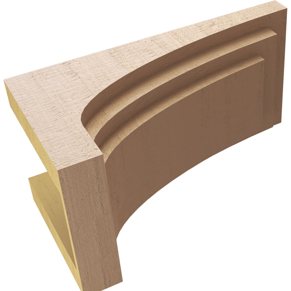 10"W x 20"D x 10"H Wide Rockford Rough Cedar Woodgrain TimberThane Corbel, Primed Tan