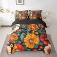 thumbnail image 2 of Manfei Country Plant Floral 7-Piece Twin Bedding Sets,Rustic Botanical Flower Bedding Comforter Set,Green Orange Red Sheet Sets For Adults,Ultra Soft Home Decor Reversible, 2 of 8