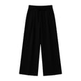 thumbnail image 4 of Njagoc3 Palazzo Pants for Women Casual Drawstring High Waisted Lounge Pants Fitted Wide Leg Trousers with Pockets, 4 of 6