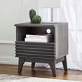 thumbnail image 2 of Nightstand Side End Table, Dark Grey Gray, Wood, Mid Century Bedroom Living, Modern HB35735, 2 of 7