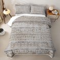 thumbnail image 2 of Castle Fairy Vintage Washed Aztec Stripe Bed Spread Queen 3pcs,Boho Geometric Border Queen Coverlet Set,Gray Ivory,1 Quilt and 2 Pillowcases, 2 of 7