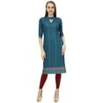 thumbnail image 5 of Bimba Women's Designer Blue Printed Tunic Top Sassy Kurta Festive Kurti-8, 5 of 5