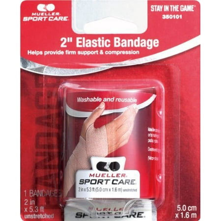 3 Pack Mueller Sport Elastic Bandage, Washable, 2 Inches By 5.3 Feet Each