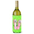 thumbnail image 1 of "Treasures Pink Flip Flops Green Polkadot Beverage Insulator Hugger, 750 ml, multicolor" Caroline's Treasures BB8220LITERK, 1 of 1