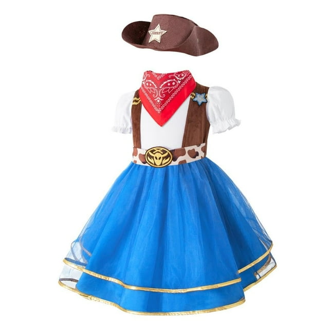 Disfraz Dressy Daisy para niñas, vaquera occidental, tallas 7-8