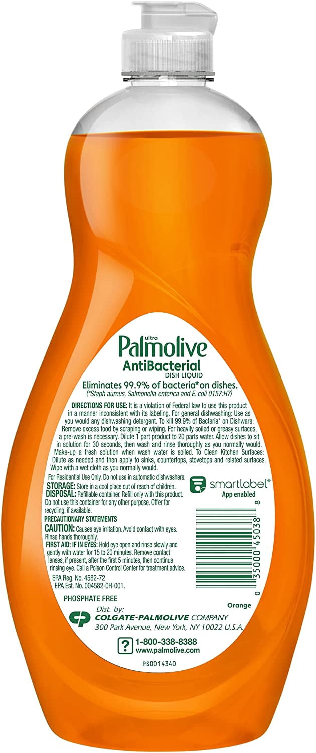 Palmolive Ultra Antibacterial Dishwashing Liquid Soap, 20 Oz, 3 Pack