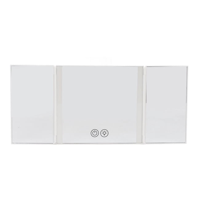 Espejo De Tocador Con Visera Plegable Para Coche, Luz LED, Práctico Espejo De Tocador Con Visera Plegable Para Coche, Temperatura De 3 Colores Para Retoque