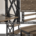 thumbnail image 3 of Topeakmart Vintage Wooden Console Table with Power Outlet for Home Living Room, Taupe Wood, 3 of 7