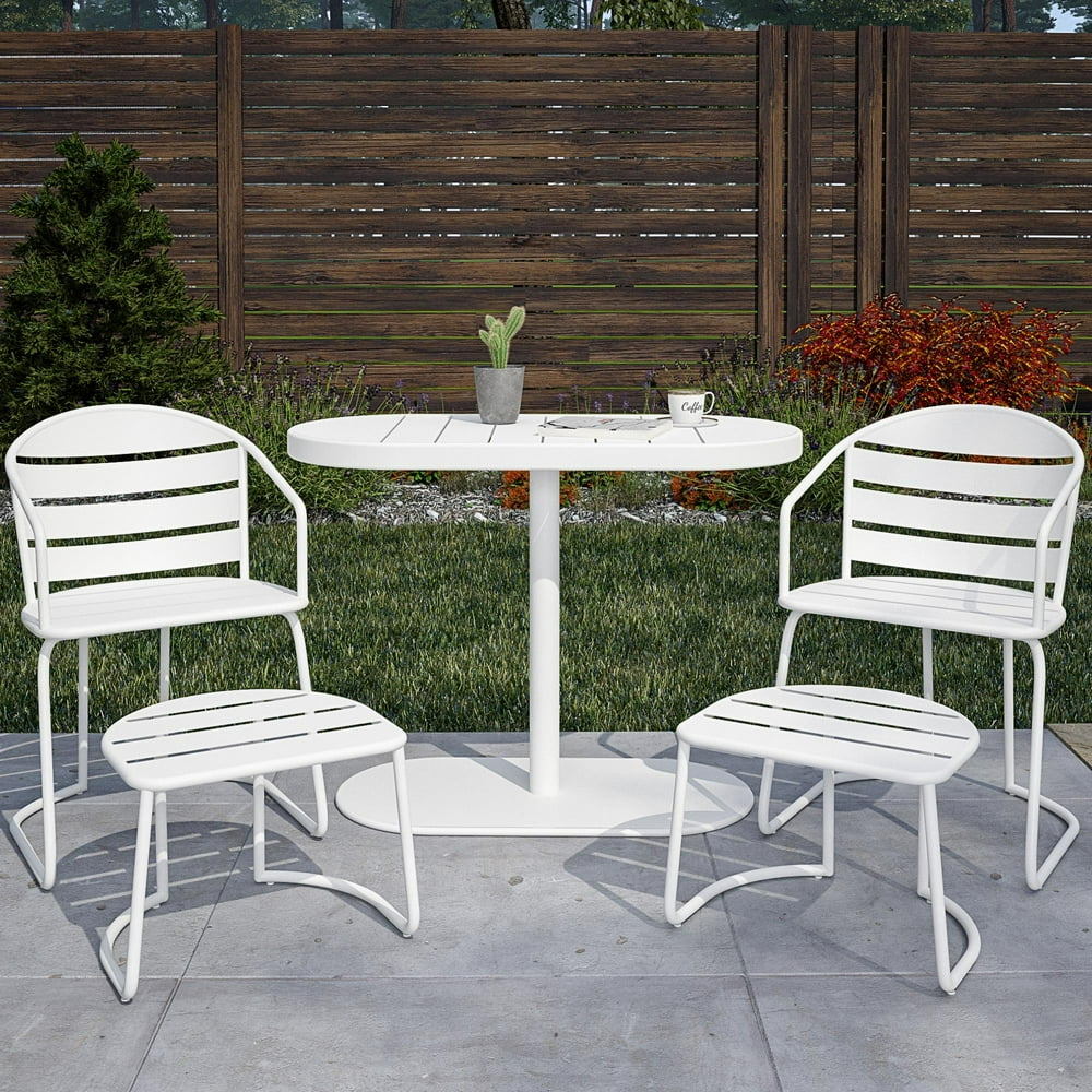 COSCO Outdoor Furniture, 5 Piece Patio Bistro Set, 2 Bistro Chairs, 2
