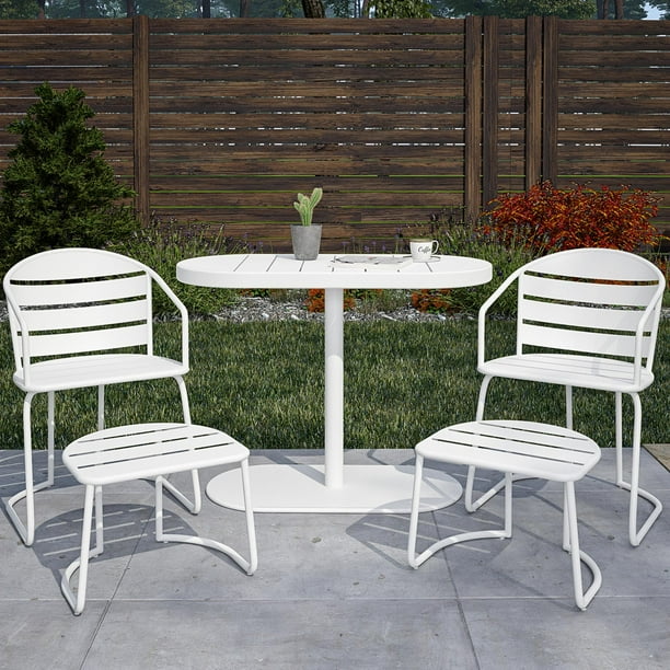 COSCO Outdoor Furniture, 5 Piece Patio Bistro Set, 2 Bistro Chairs, 2