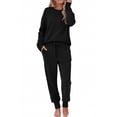 thumbnail image 5 of Ekouaer Women's 5 Piece Lounge Set Long Sleeve Knit Pajamas Sweatsuit Jogger Pant Outfits With Pockets, 5 of 7