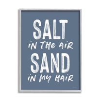 Stupell Industries Salt in Air Sand in Hair Nautical Phrase, 11 x 14,Design by Lettered and Lined