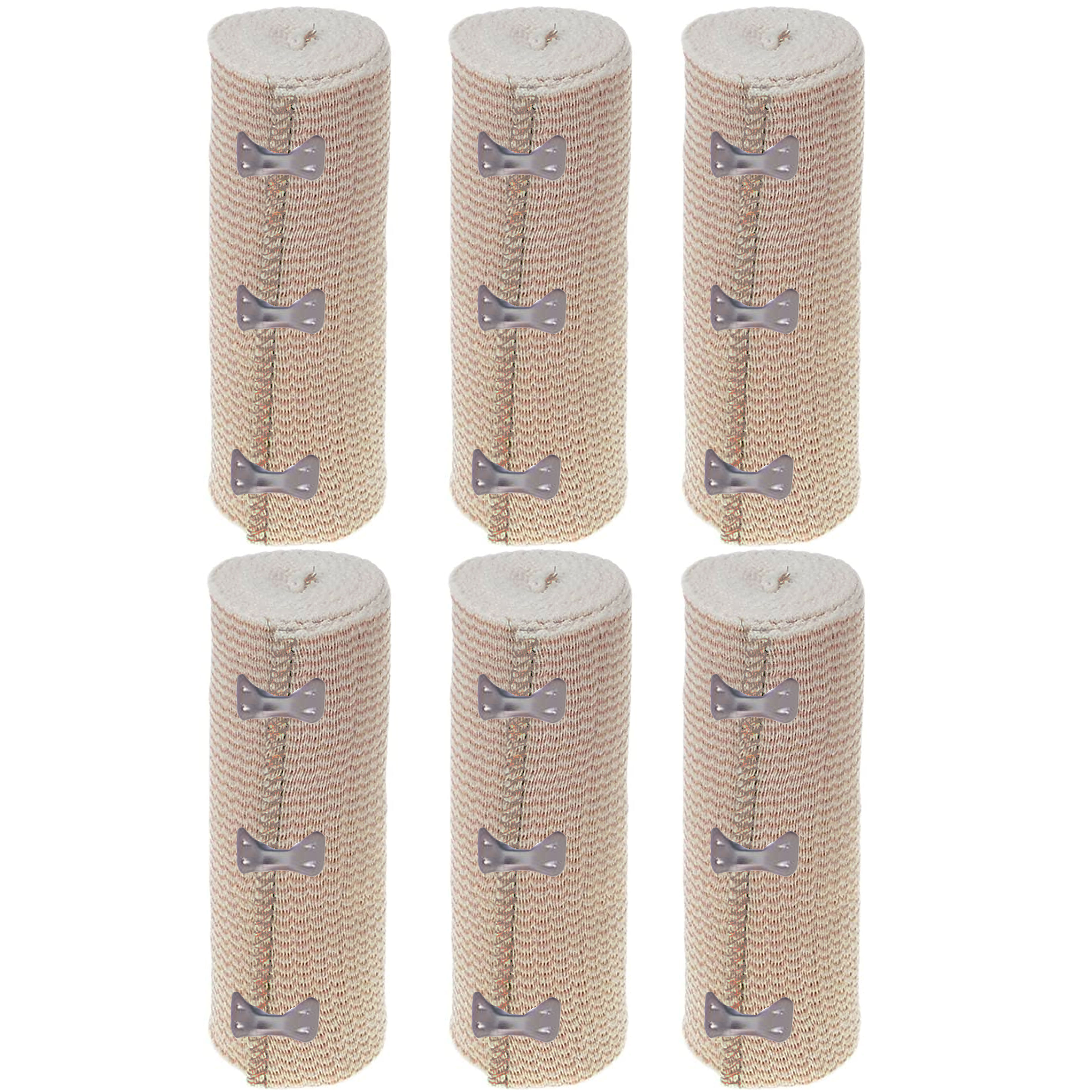 6 Rolls Flexible Large Elastic Bandages 6" Clip Body Wrap Thigh Calf Sport