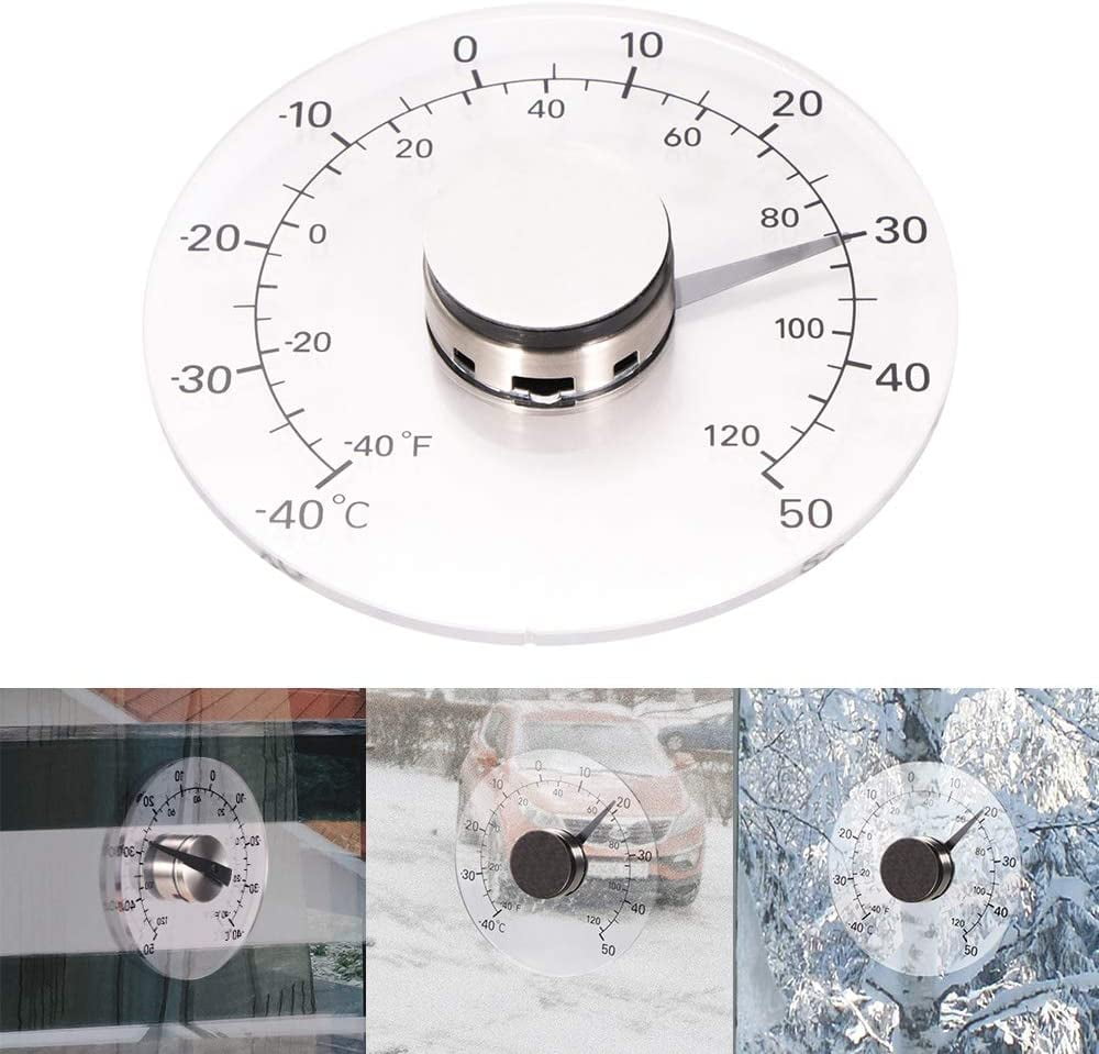 Clear ℉ ℃ Circular Outdoor Window Temperature Thermometer Weather Station Tool