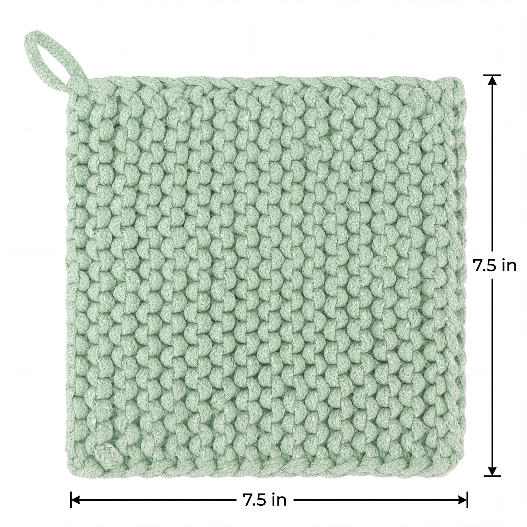 Unique Bargains Pot Holders Heat Resistant Non Slip Hot Pads Light Green 7.5*7.5in