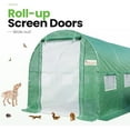thumbnail image 5 of KING BIRD 15x6.6x6.6FT Large Walk-in Greenhouse Upgraded Heavy Duty Galvanized Steel Frame 2 Zippered Screen Doors 8 Screen Windows Tunnel Garden Plant Hot Green House Green, 5 of 8