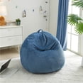 thumbnail image 4 of Urban Shop , Ribbed Compressed Foam Kids and Teen Chair, Blue Day, 4 of 9
